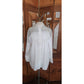 Alice + Olivia White Shirt Embellished Silver Rhinestone Crystal Beads Long Sleeve Button Down