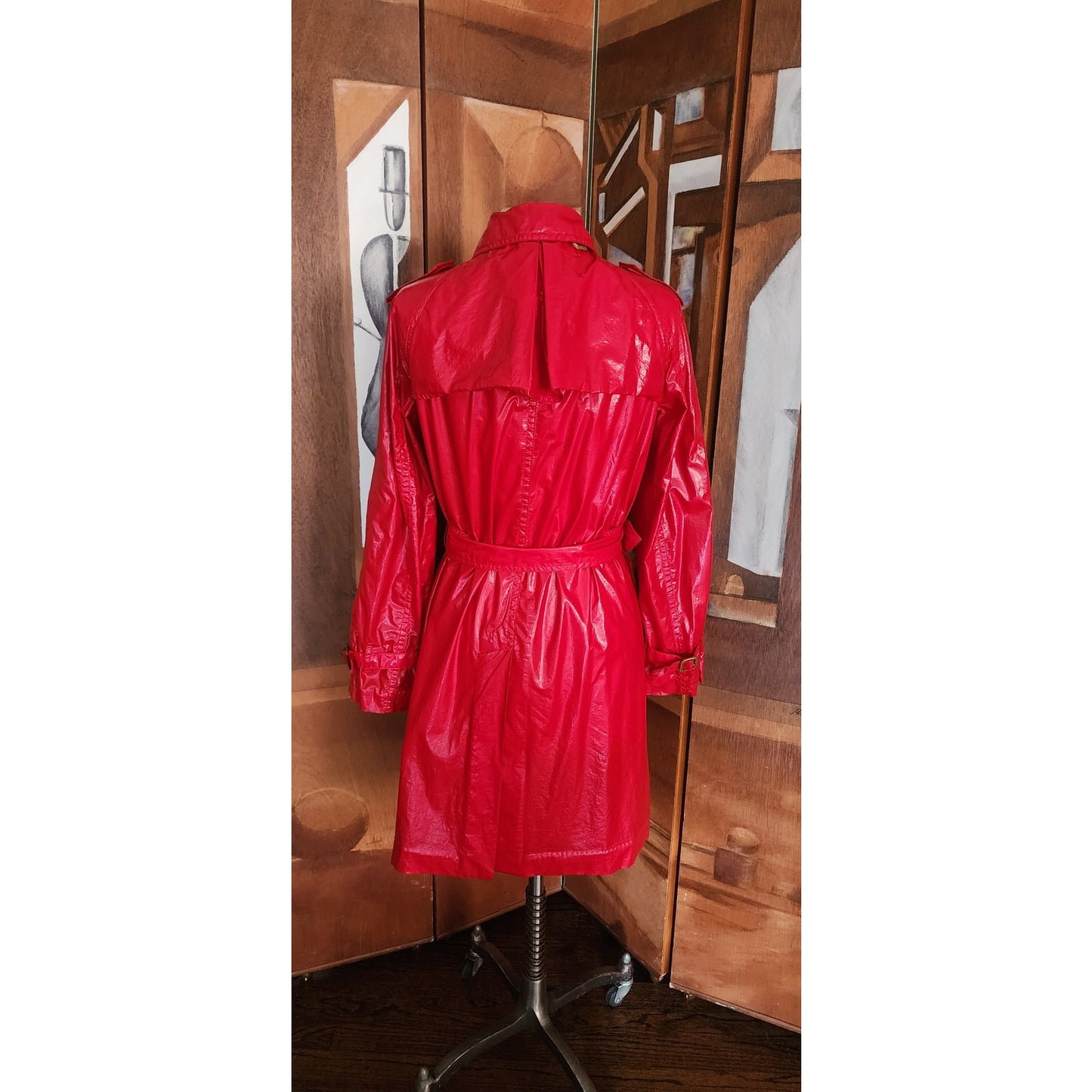 3.1 Phillip Lim Red Trench Coat Raincoat with Belt 2010s