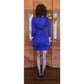 2010s Alexander McQueen Electric Blue Bodycon Ruffle Dress