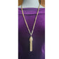 Vintage 60s Monet Tassel Necklace Goldtone Metal