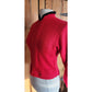 Vintage 50s Cherry Red Sweater Black Trim / M