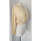 Vintage 50s Cardigan Cream Cashmere Sweater w/Blonde Mink