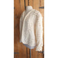 Vintage 80s Handwoven Blazer Cream Textured Cotton by Crystal Wearable Art