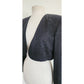 Vintage 1980s AJ Bari Strapless Dress + Bolero Jacket Suit Set Zebra Print Black White Silk / M