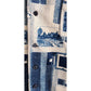 Vintage 70s Novelty Print Mens Shirt Button Down Blue White