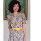 40s Saybury Paisley Rayon 2 Pc Dress &amp; Jacket Set with Yellow Sleeves &amp; Belt