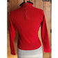 Vintage 50s Cherry Red Sweater Black Trim / M