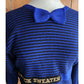 Vintage 90s Sonia Rykiel Blue Striped Sweater w/Bow