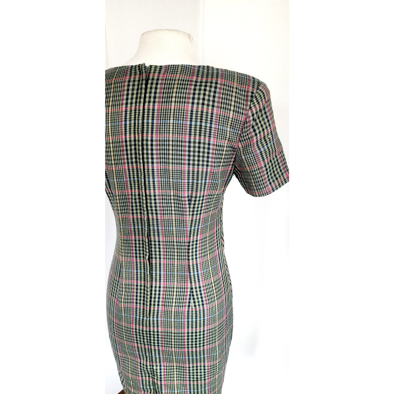 Vintage 90s Plaid Dress Olive Green by My Michelle / M RareJule Vintage Vintage 90s Plaid Dress Olive Green by My Michelle / M RareJule Vintage