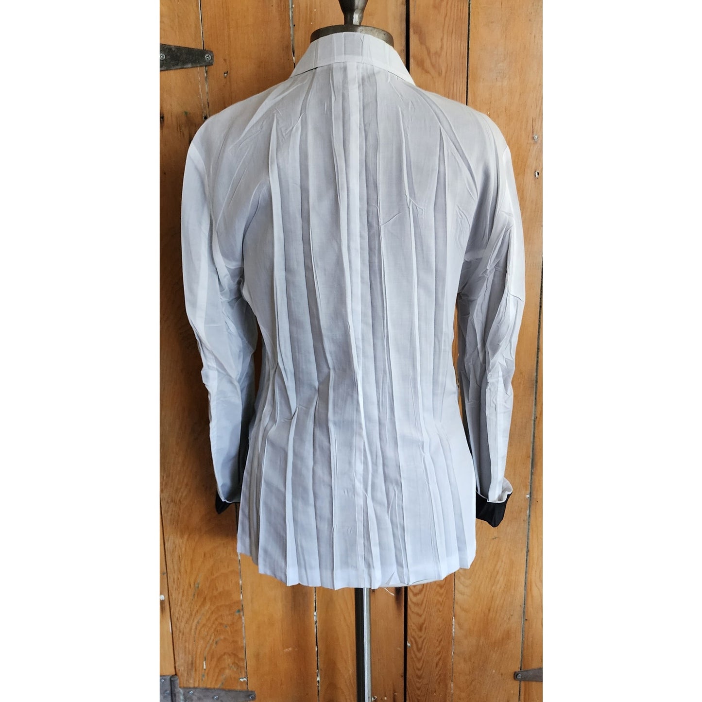 Vintage Issey Miyake Blazer White Crinkled Texture Y2K Med