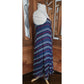 Vintage 70s Chiffon Silk Sun Dress Chevron Stripe Charlotte Ford Spaghetti Strap