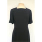 Vintage 1960s Sorelle Fontana Dress Black Rayon Crepe w/Pleated Fringe Italian Designer