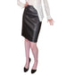 Vintage 80s Hugo Buscati Black Leather Pencil Skirt High Waisted Small