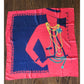 Vintage 90s Chanel Signature "Coco Portrait with Jewelry" Silk Scarf