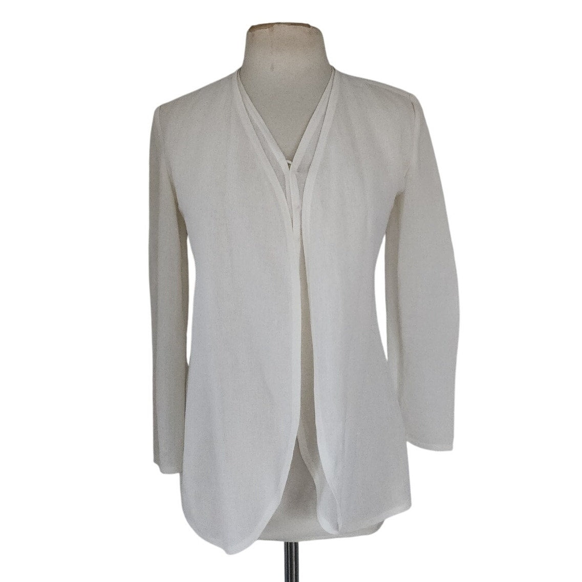 Vintage 90s GIORGIO ARMANI BLACK LABEL Jacket White Linen Blazer / Medium