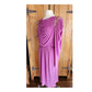 Vintage 80s Purple Evening Dress Grecian Drape Torso Beaded Shoulders Jonathan Hitchcock