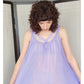 Vintage 60s Peignoir Purple Nylon Slip Dress + Robe Jenelle
