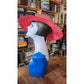 Vintage 90s Herbert Johnson Hat Pink Straw Wide Brim Floral Summer Sunhat