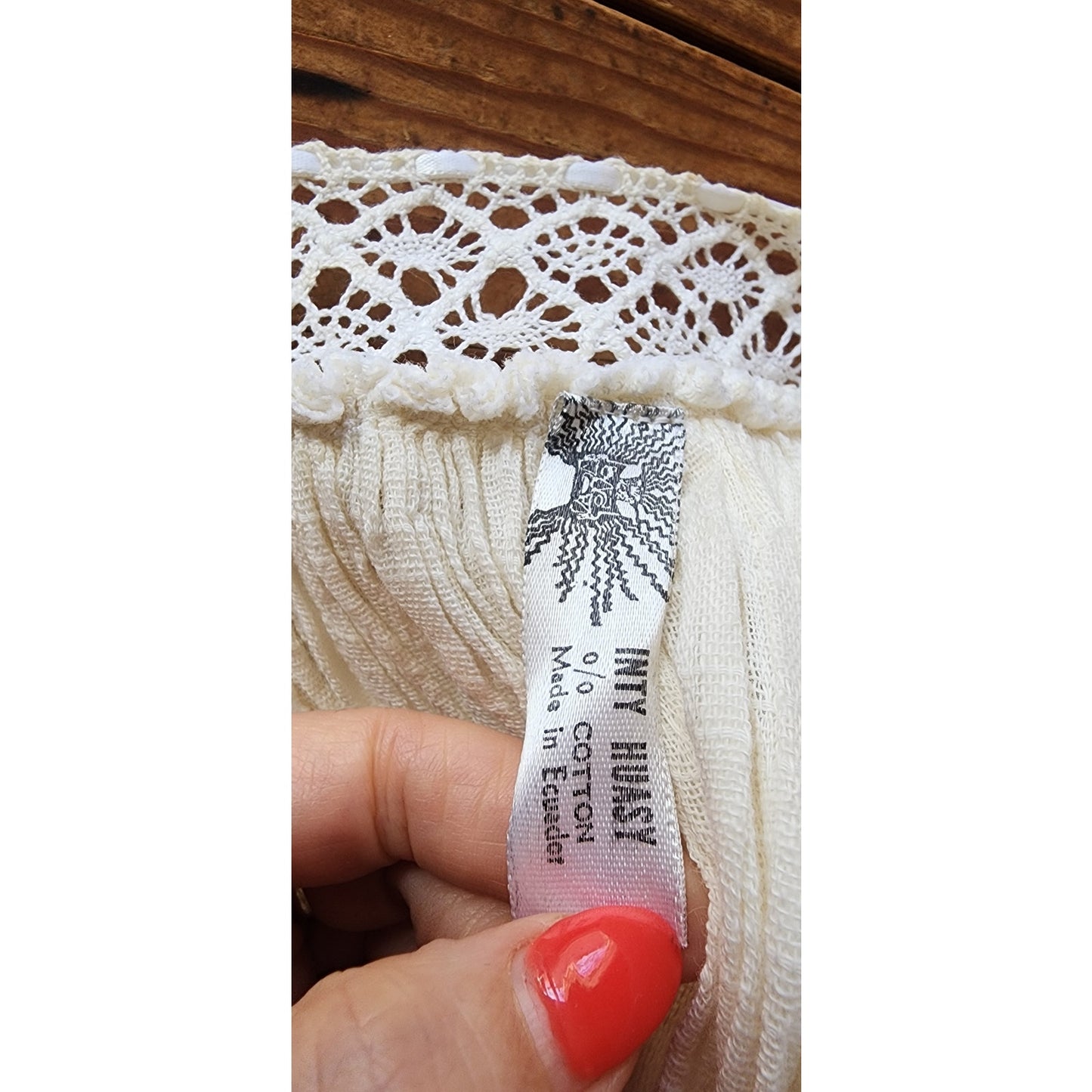 Vintage Gauzy Cotton Blouse Angel Sleeve Boho Inty Huasy Ecuador Boho Hippie