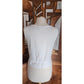 Vintage 1980s Laura Ashley Sleeveless Top White Cotton Eyelet Blouse Micro Polka Dot