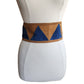 80s Colorful Wide Belt Geometric Suede Panels Sash Tie Catherine Regehr