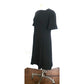 Vintage 1960s Sorelle Fontana Dress Black Rayon Crepe Pleated Fringe Italian Designer