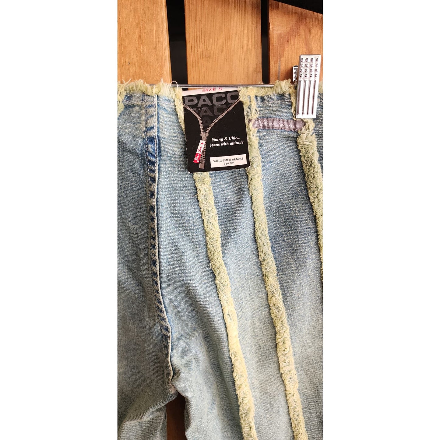 Y2K does 70s Low Rise Blue Jeans Corset Lace Front NWT by Paco