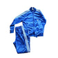 Vintage 1970s ADIDAS Track Suit Blue w/White Stripe Jacket + Pants / Medium