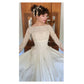 Vintage 1950s Wedding Dress Cream Lace Long Sleeves Long Train Bow Back / Small