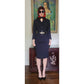 Vintage 90s Armani Skirt Suit Black or Dark Navy Blue Wool / S
