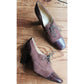 Vintage 1930s Style Brown Suede Shoes Lace Up Oxford Heels Anne Klein 6.5
