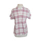 Vintage 2000s Burberry Golf Shirt Polo Top Preppy Plaid V Neck Short Sleeve White Red