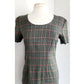 Vintage 90s Plaid Dress Olive Green by My Michelle / M