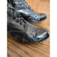 Antique Lace Up Ankle Boots Black Leather Edwardian  / 6.5