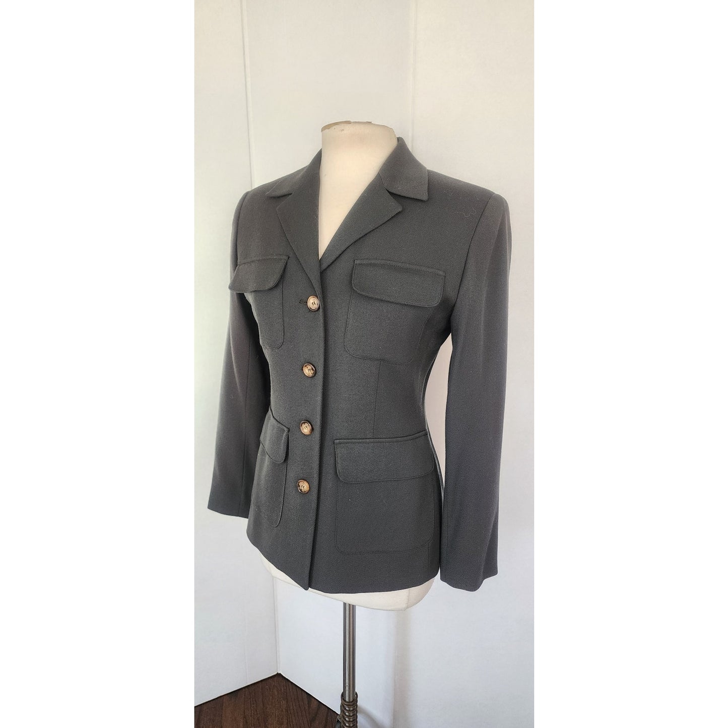 Vintage 1990s Olive Green Blazer Evan Picone / S