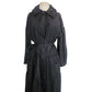 Vintage 2000s Sonia Rykiel Coat Dress / Black Trench Belted Raincoat Ruffled Skirt + Hood / M