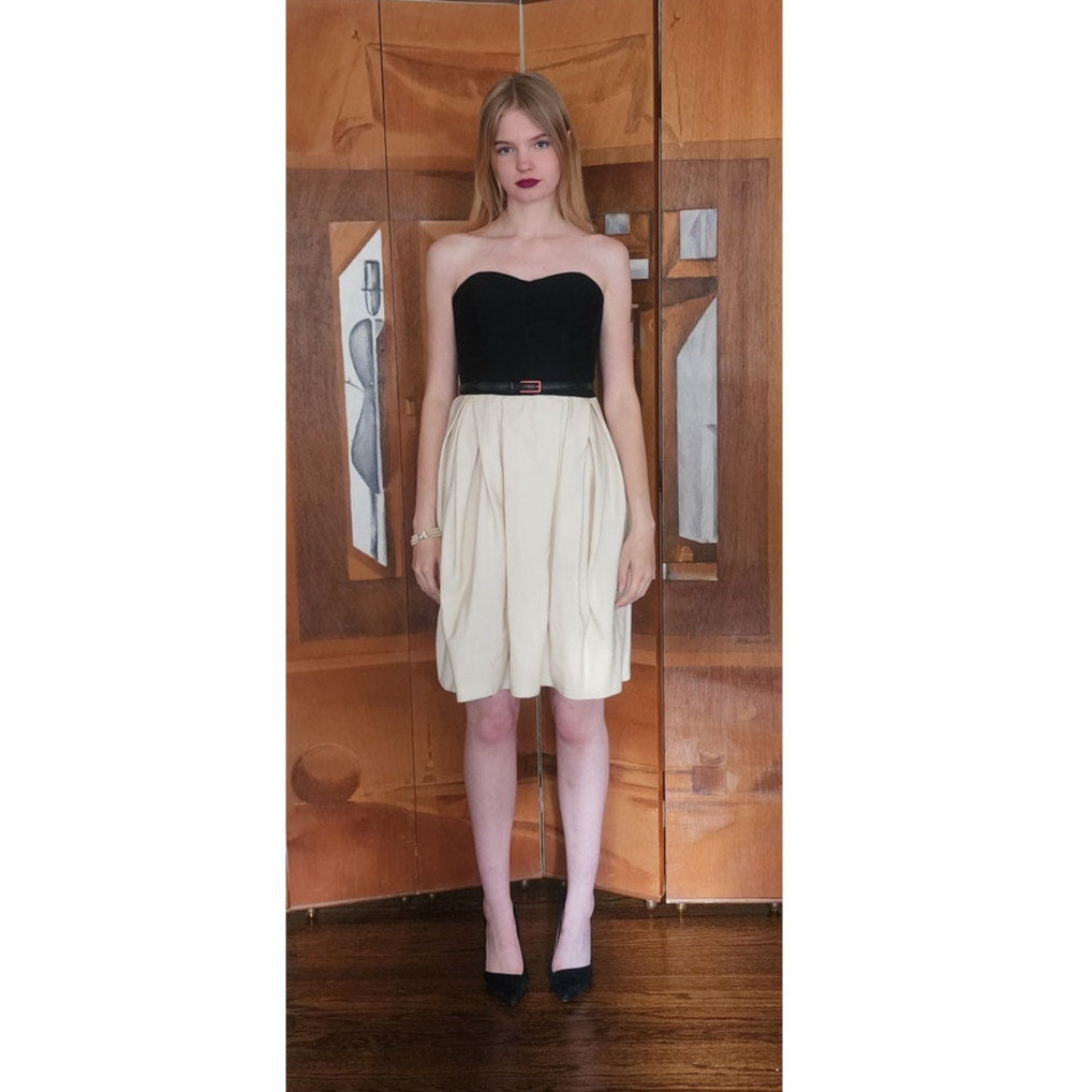 Designer Jason Wu Dress Resort 2012 Strapless Midi Bubble Skirt Ivory & Black NWT