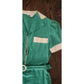Vintage 1940s Uniform Dress Waitress Green White Ladies Garment Workers ILGW