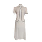 Vintage 80s St. John for Marshall Fields Cream & Black Knit Suit Skirt Jacket