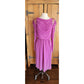 Vintage 80s Purple Evening Dress Grecian Drape Torso Beaded Shoulders Jonathan Hitchcock
