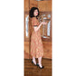 Vintage 50s Orange Paisley Print Midi Dress Carole King Junior Fashions / XS