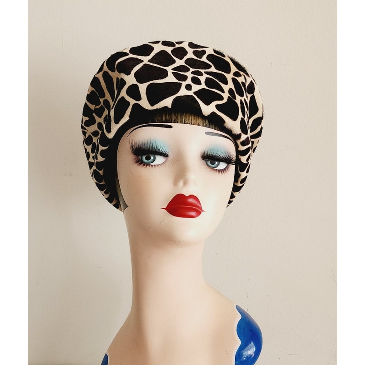 Vintage Leopard Print Hat Don Anderson Bonwit Teller 90s Does 60s Toque