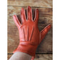 Vintage MEROLA Gloves Orange Leather Ladies 7 Made in Italy