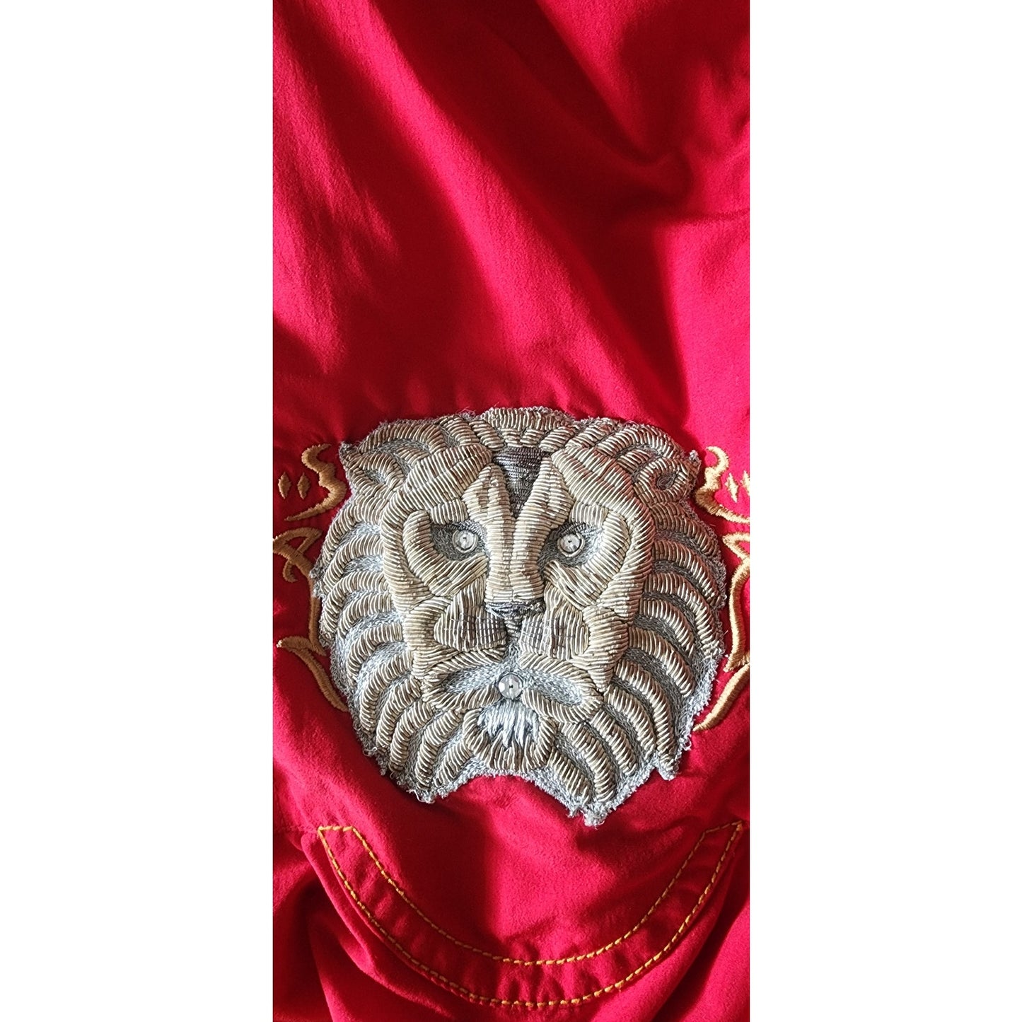 Vintage 1990s Bogner Ski Jacket Goan Thylmann Red Alpine Parka Lion Emblem Fleece Liner