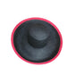 Vintage 1980s Kokin Hat Wide Brim Sun Straw Fuchsia Red Black Summer Oversized