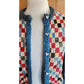 Vintage 70s Cardigan with Early 1900s Upcycled Quilt Patchwork