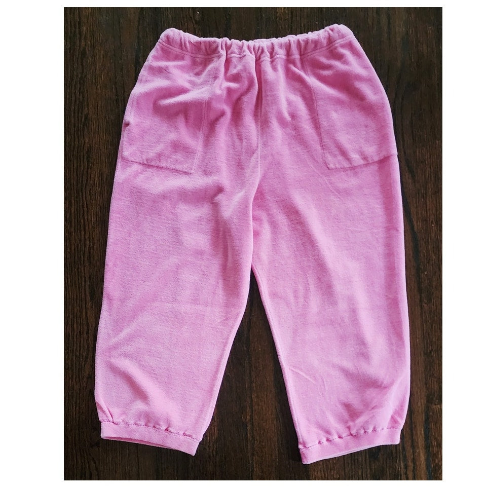 Vintage 1980s Sonia Rykiel Pants Pink Velour Culottes Short Cropped Knee Length