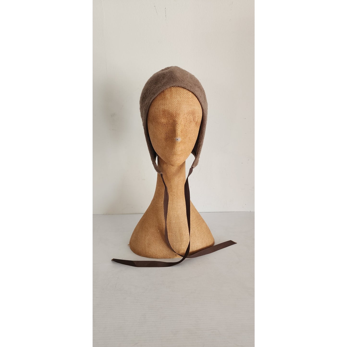 Vintage 60s Brown Bonnet Hat Mod Style Peck & Peck