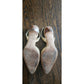 Vintage 1990s Oscar de la Renta Slingback Pumps 38 Beige Cream Gold Weave Texture Kitten Heels Shoes