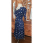 Vintage 1950s Lilli Diamond Dress Blue  White Polka Dot Print Midi / S